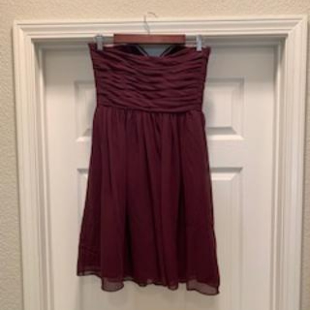 Purple Chiffon Knee Length Dress